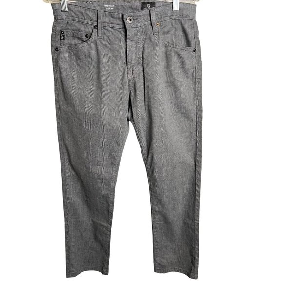 Adriano Goldschmied The Tellis Modern slim men’s gray plaid pants 30 X 34 inseam - Picture 1 of 12
